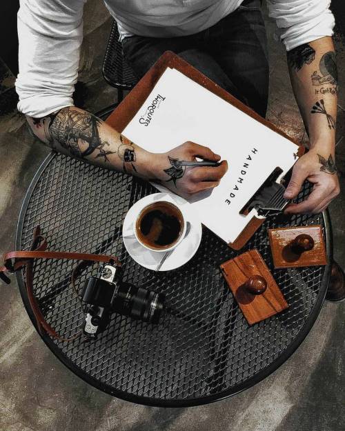 Coffee, paper, ink and cameras…