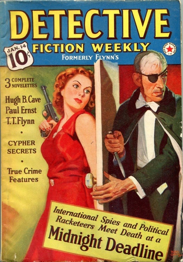 gentlemanlosergentlemanjunkie:
“Detective Fiction Weekly, January 14, 1939; cover art by Rudolph Belarski.
”