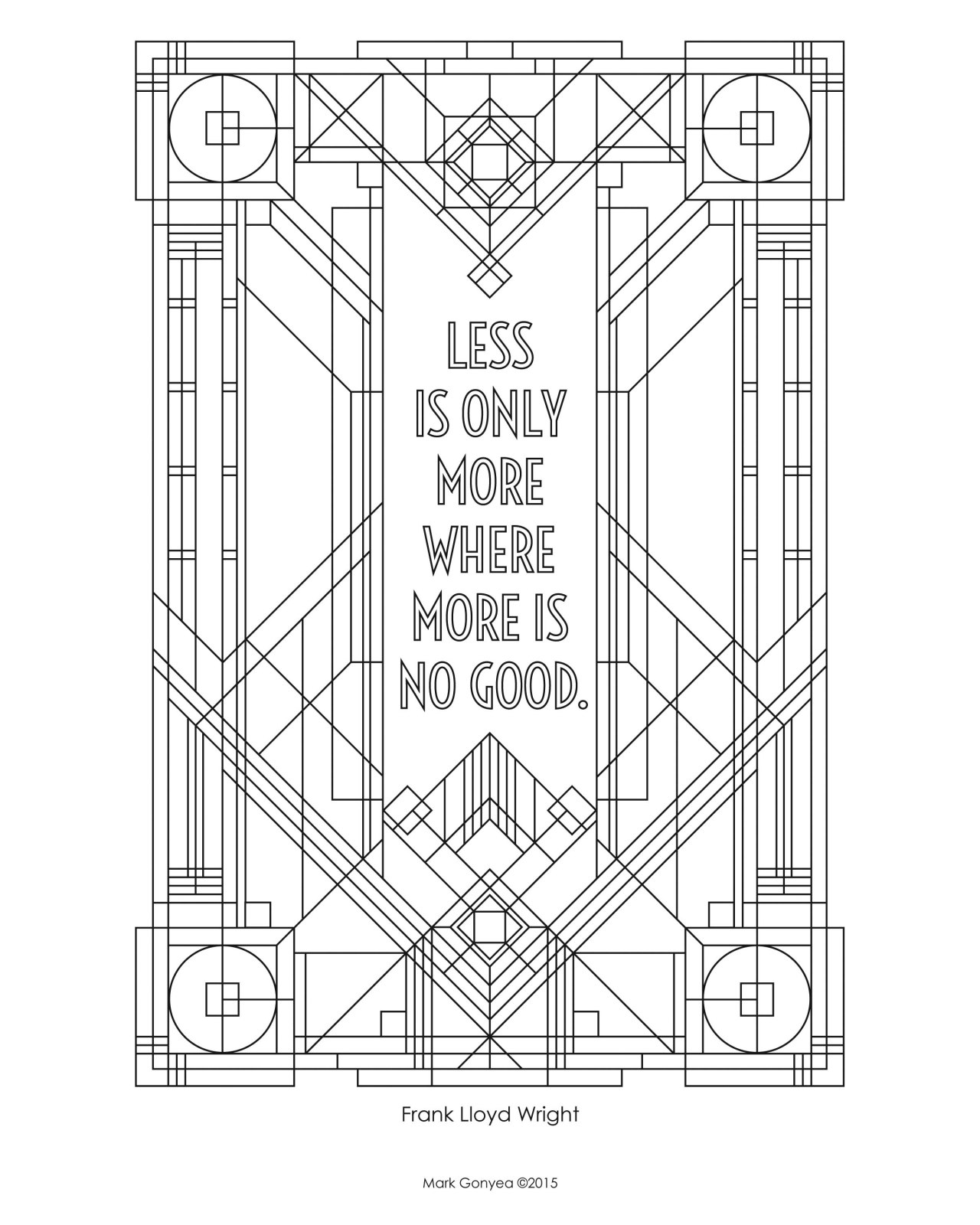 Creatively Simple. (Coloring page inspired by Frank Lloyd ...