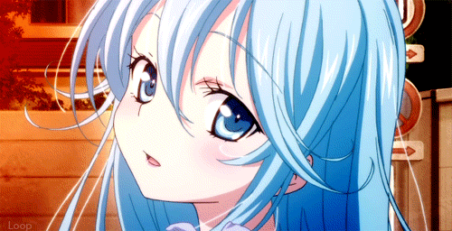 Resultado de imagem para blue anime girl gif tumblr