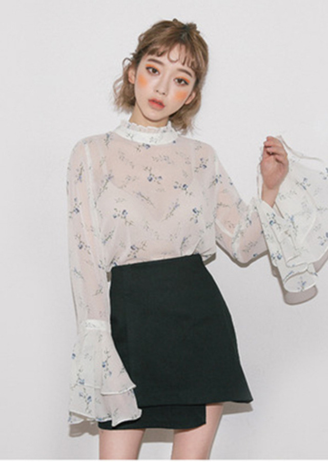 shirt, small floral shirt, fresh, new, korean version