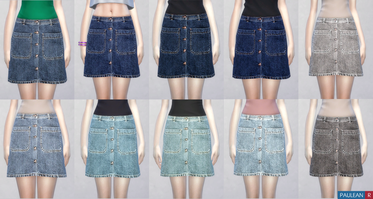 Paulean R Sims • [Sims 4] Denim Skirt – 牛仔短裙 Hope you'll like...