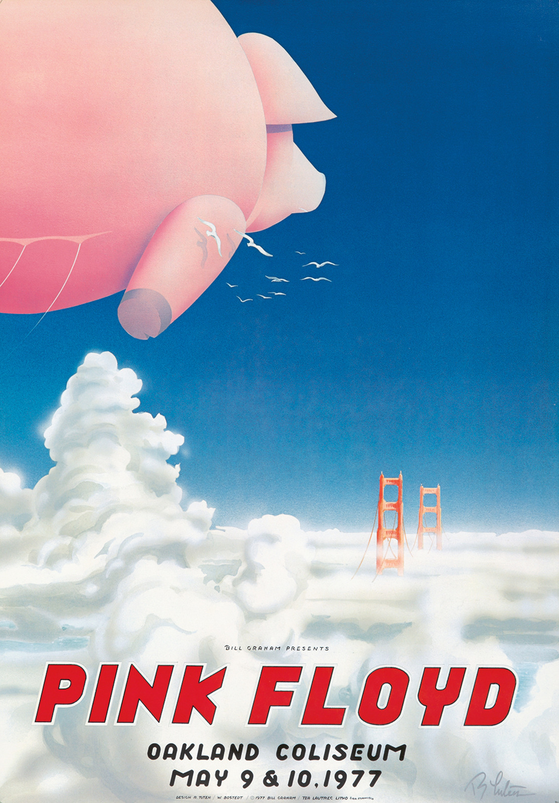 Pink Floyd concert poster - Oakland Coliseum, Oakland California U.S.A. - May 9 and 10, 1977