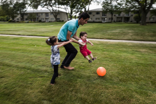 America’s Syrian RefugeesNedal al-Hayek plays with his son and...