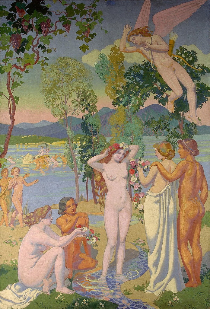 aphroditepandemos:
“ Eros is struck by Psyches beauty - Maurice Denis 1870-1943
”