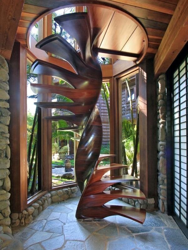 stylish-homes:
“Beautiful wooden spiral staircase
”