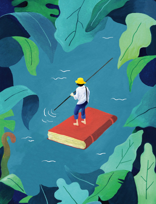 Navegamos por el río del verano… leyendo (ilustración de Studio Patten)