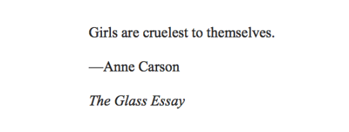 Anne carson the glass essay