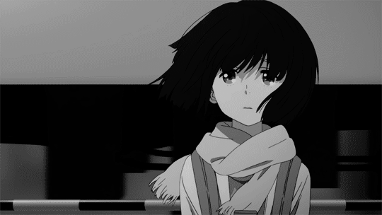 anime black and white anthem of the heart gif