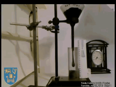 And a pitch drop GIF to celebrate the recent drop of pitch that dropped, because I know how much you pitch droppers like your pitch drop GIFs.<br />
More info about the weird science behind this slow and steady experiment here.