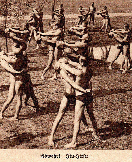 German soldiers practicing Jiu Jitsu, World War II.