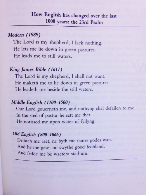 polyglotinaworld:
“bluecaptions:
“How English has changed in the past 1000 years.
”
I read all the old english in a cool as accent and when I got to modern I read it with such a monotone voice
”