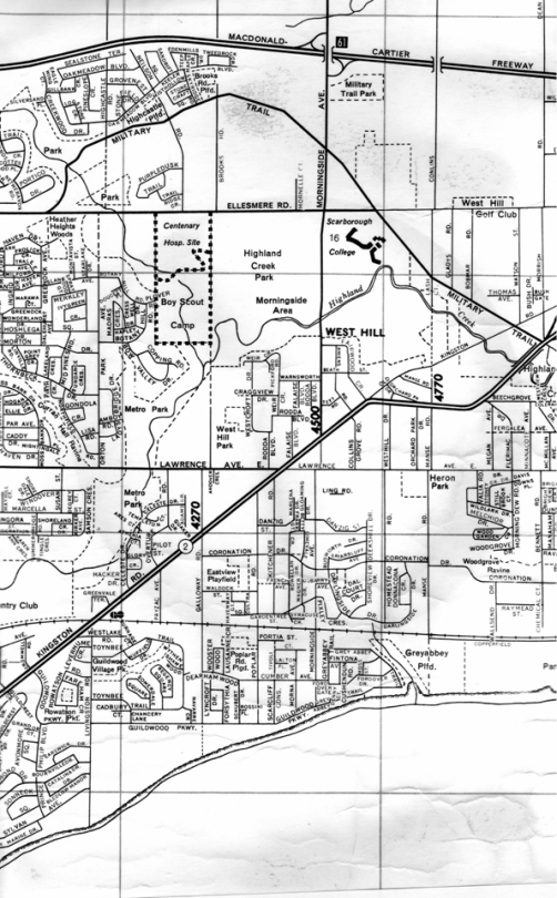 City map of Scarborough, circa 1960