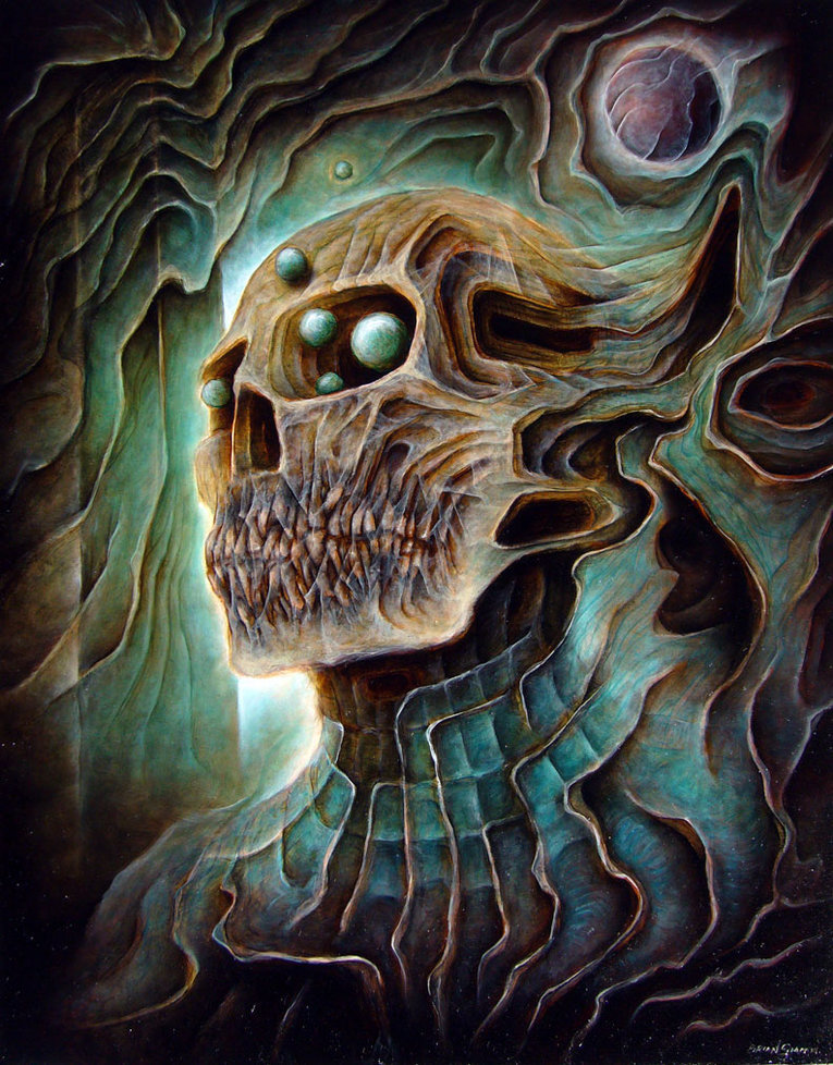 Dark Horror OIL & ACRYLIC CANVAS Painting Surreal Portrait 