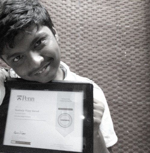 Sankalp with his Verified Certificate