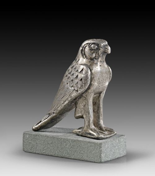 archaicwonder:
“ Egyptian Silver Horus Figurine, Late Period, 26th Dynasty, C. 712-525 BC The falcon Horus is the symbol par excellence of the divine Kingship of Egypt. The ancient Egyptians believed that portrayals of the Horus falcon represented...
