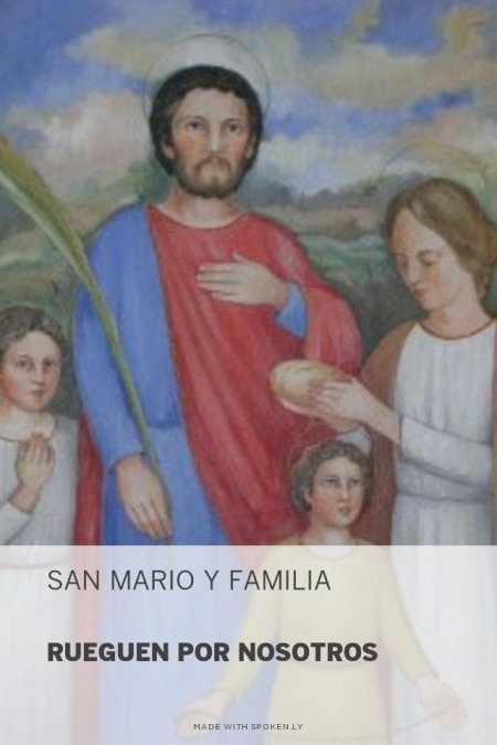 Resultado de imagen para San Mario y familia