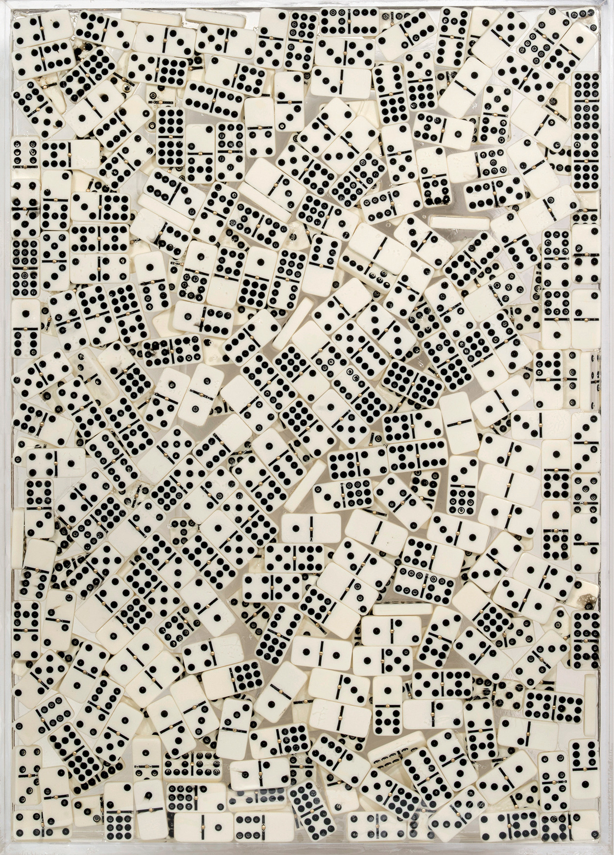Arman (French, 1928-2005), Dominos. Plexiglass and resin with dominos, 70 x 50 cm. Unique.