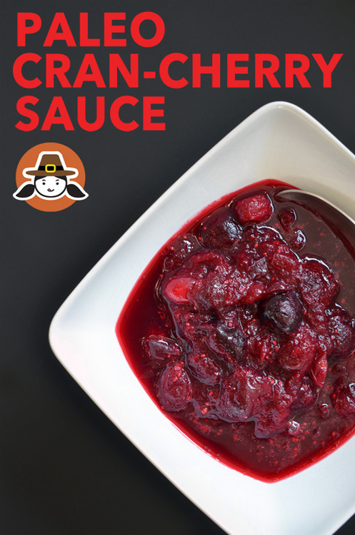A bowl of paleo cran-cherry sauce.