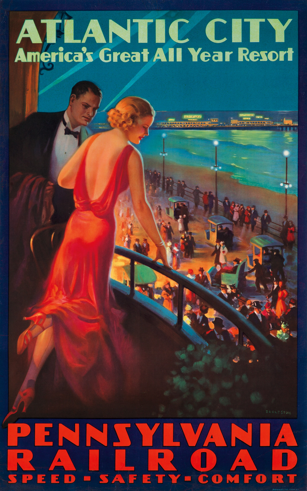 Pennsylvania Railroad Atlantic City poster - 1935 - Art by Edward Eggleston
