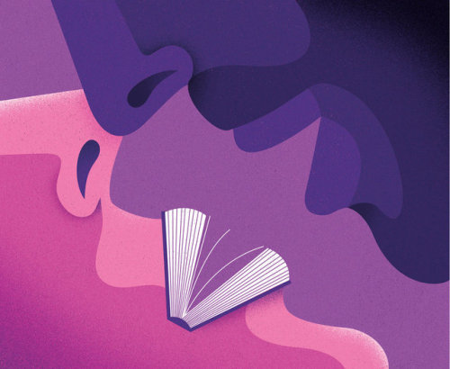Beso literario (ilustración de Dale Edwin Murray)