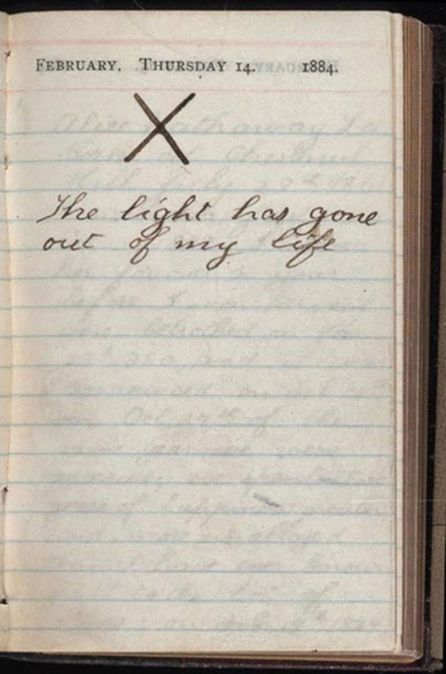 sixpenceee:
“Teddy Roosevelt’s diary the day both his wife and mother died. His mother died of typhoid and his wife had just given birth and died of kidney failure.
”