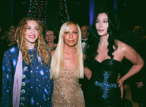 Madonna, Donatella Versace, and Cher at the 1997 MET Gala