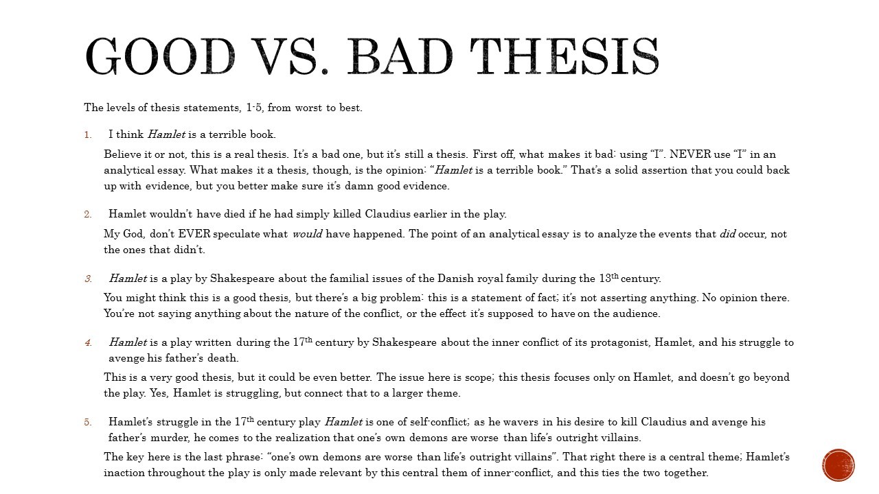 Thesis of the two demons