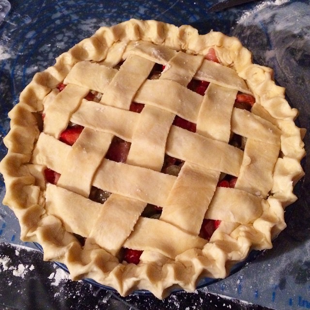And that was the day Sunny put her very first strawberry rhubarb pie into the oven.