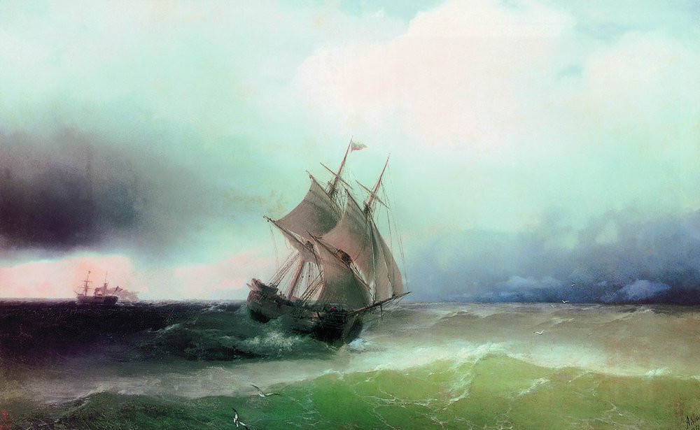 spoutziki-art:
“ Ivan Aivazovsky, Approximation of the storm, 1877
”
