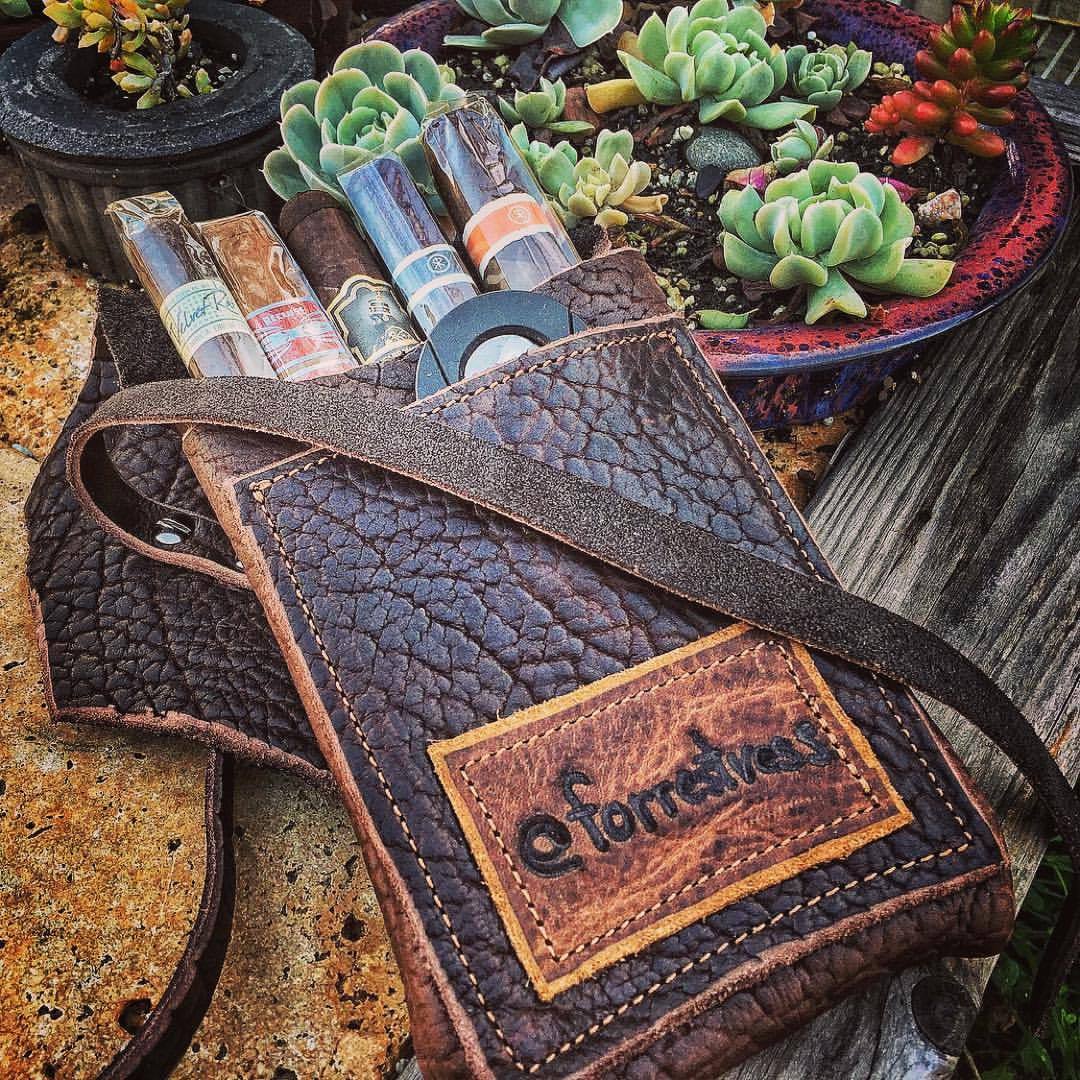 The epic #originaldesign Legendary Saxon premium American bison leather cigar carrier. #madeinusa #veteranmade #ruggedluxury Pic by 6K GAW winner Repost from @forrestvess I’m so excited to get this awesome bison leather cigar holder from...