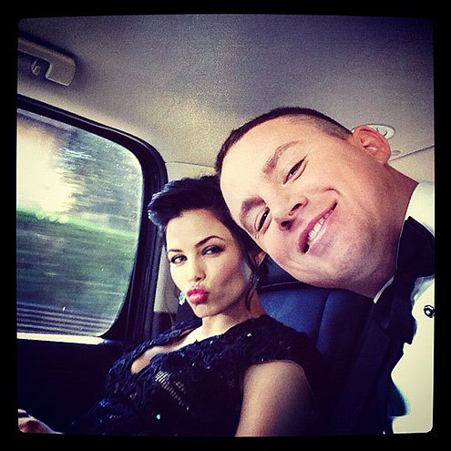 Jenna Dewan and Channing Tatum on their way to the Oscars