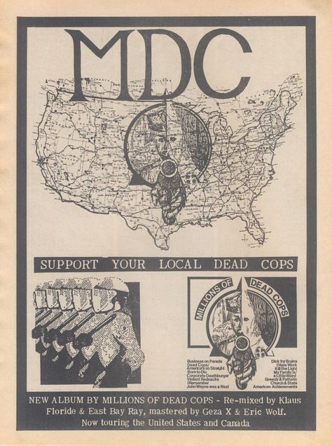 jbinjapan:<br /> “MDC - first American tour poster (1982)<br /> ”