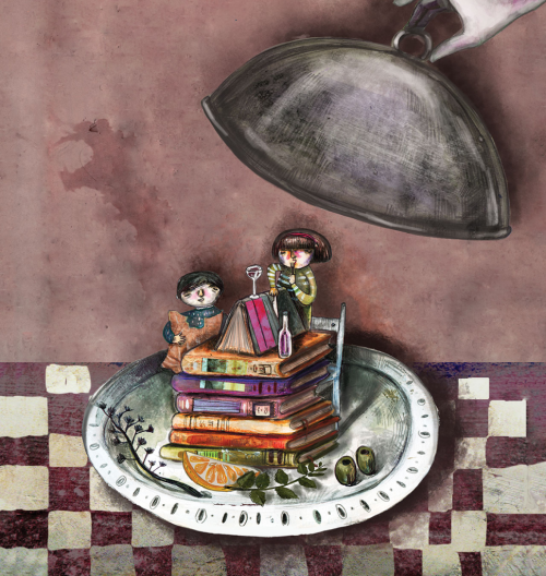 Pequeños lectores devoradores de libros: gourmets literarios infantiles (ilustración de Ilaria Zanellato)