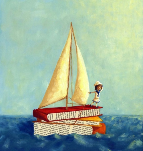 A qué mares, a qué mundos, a qué descubrimientos nos llevará la lectura? (ilustración de Michelle Dowd)