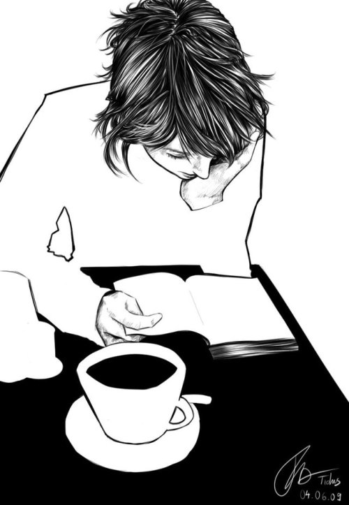 Café y lectura… nos espera un largo fin de semana con los libros (ilustración de Tidus)