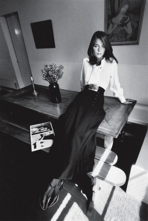 superseventies: “Charlotte Rampling wearing Yves Saint Laurent for Vogue, 1970. Photo by Jeanloup Sieff. ”