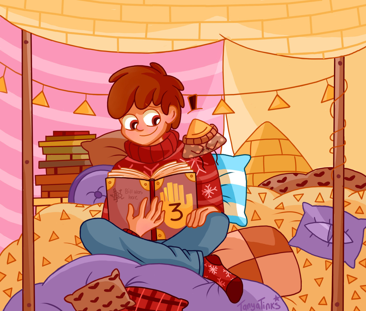 Finally got something done for a Billdip week at last even if I rushed.
Pillow/blanket forts are my life and an excellent place to cuddle and stay warm.