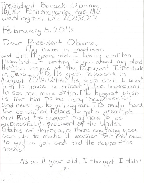 Write a letter to obama