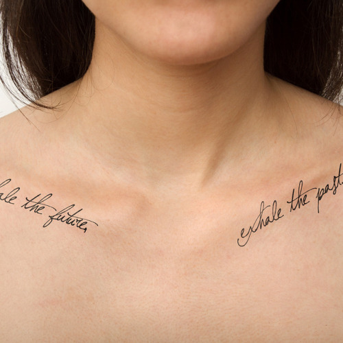 Tattoo tagged with: english tattoo quotes, inhale the future exhale the  past, temporary, quotes 