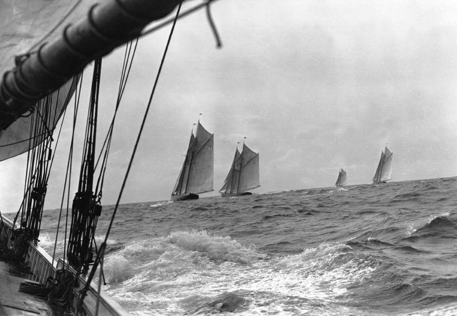 boatporn:
“ lazyjacks:
“Under the Lee Rail
Schooners Alcala, Independence, Bluenose, and Canadia in first elimination race, International Fishermen’s Trophy.
W.R. MacAskill, 1933
Nova Scotia Archives accession no. 1987-453 no. 3907
”
Schooners: not...