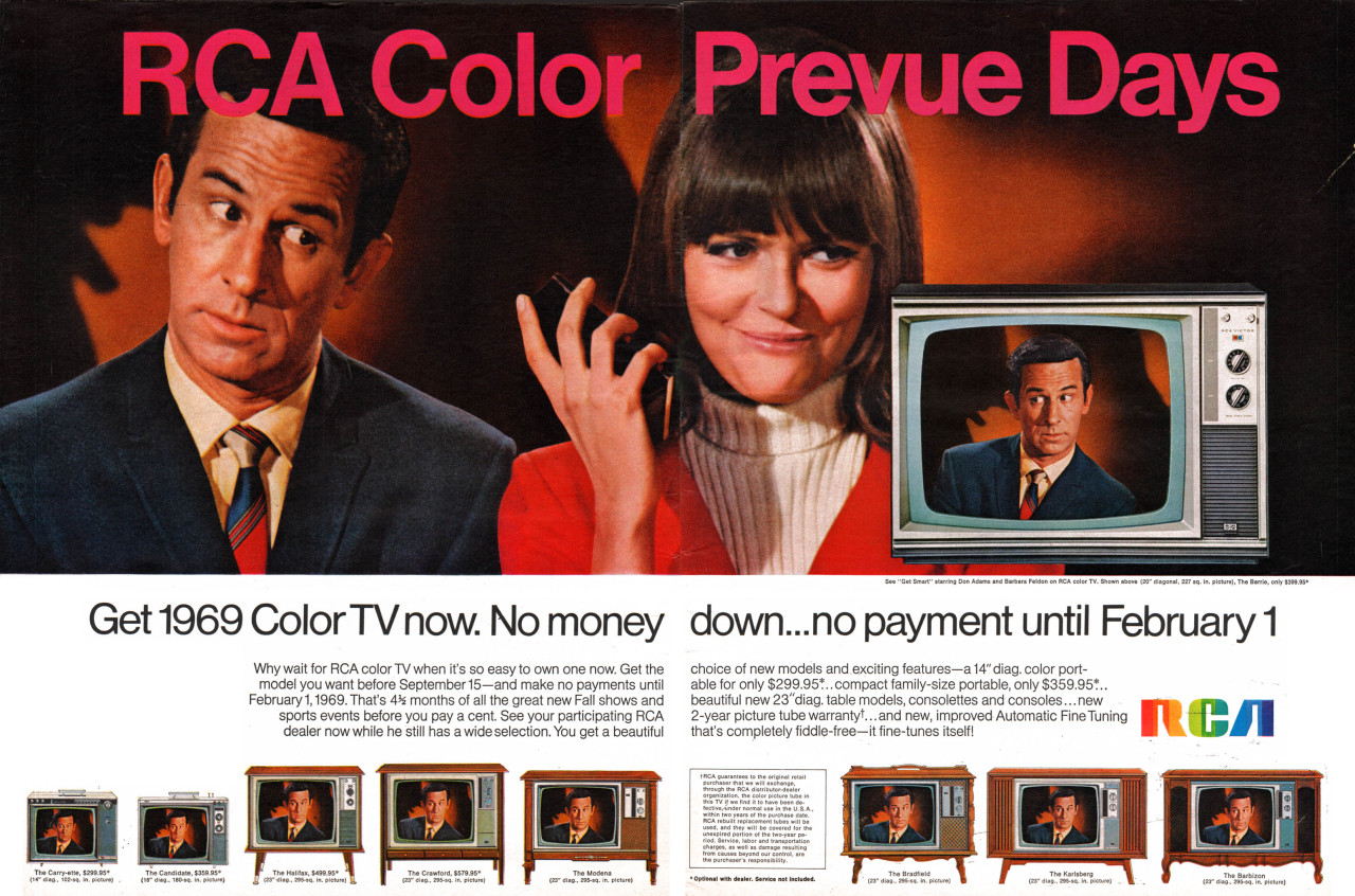 1969 RCA Color TV featuring Don Adams as Maxwell Smart and Barbara Feldon as Agent 99 - published in 1968