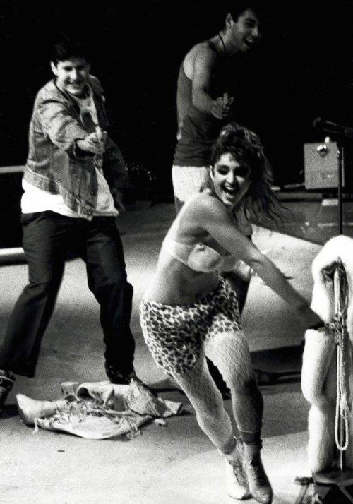 Beastie Boys chase Madonna with water pistols on stage in 1985