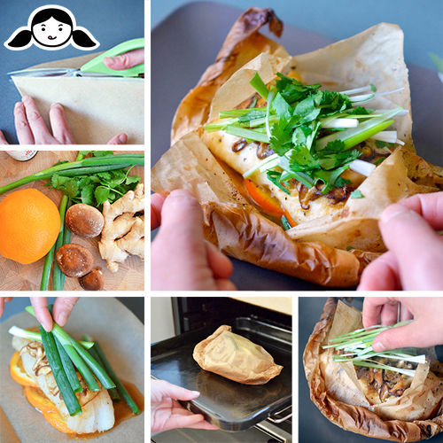 Whole30 Day 27: Fish en Papillote with Citrus, Ginger, & Shiitake by Michelle Tam https://nomnompaleo.com