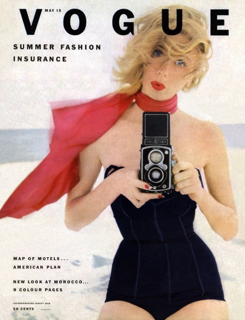vogue: “ Dress for the beach like a Vogue cover girl. Get the look: http://vogue.cm/1mf1ZuZ Suzy Parker photographed by Irving Penn, Vogue, May 15, 1952. ”