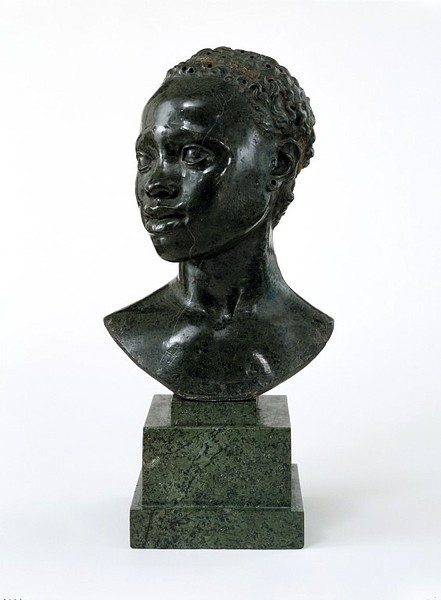 Anonymous Artist
Serpentine Bust of a Black Woman
Italy (c. 16th century)
Carved serpentine, 15.75 in.
The Metropolitan Museum of Art