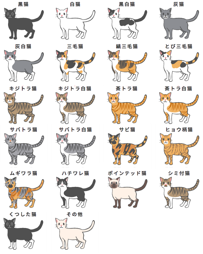 I made this cat colour chart using the images... - Nihongogogo!