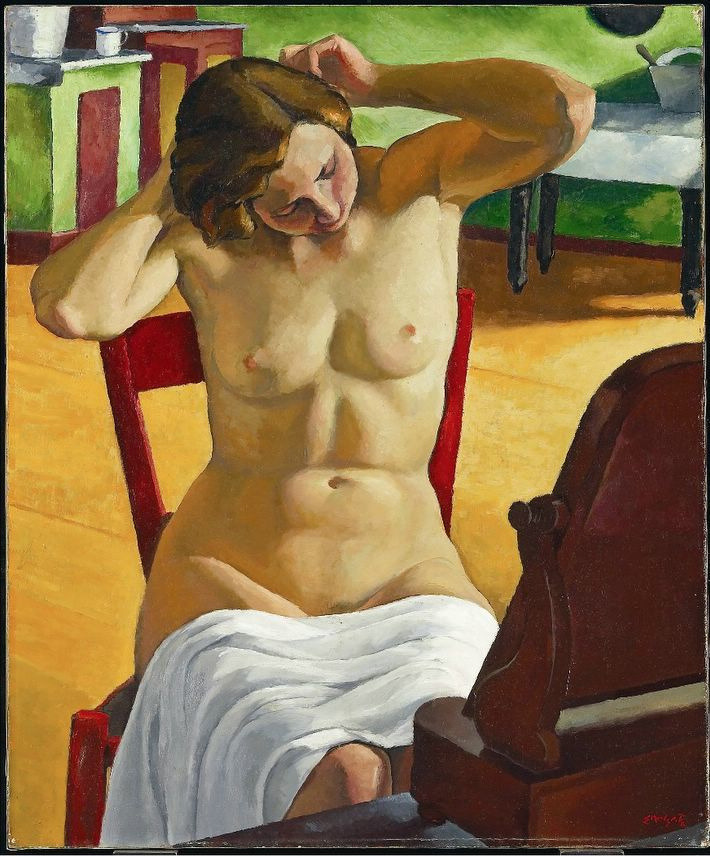 art-mirrors-art:
“ Edwin Holgate - Nude in front of a mirror (1933)
”