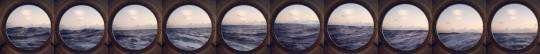 lucybellwood:Rosy morning porthole view.