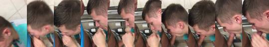 austinwolfff:  Dillion Anderson blowing me in an airport bathroom.